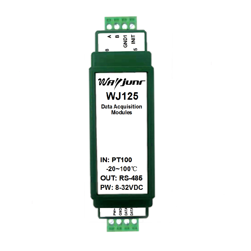Pt100轉RS-485，熱電阻溫度Modbus數據采集模塊 WJ125